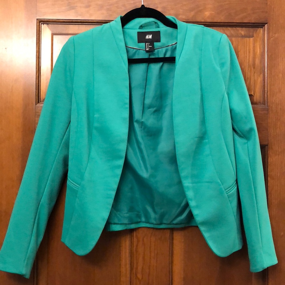 H&M kelly green jacket blazer - women’s 6 - EUC